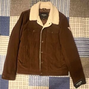 Guess Corduroy and Faux Fur Coat